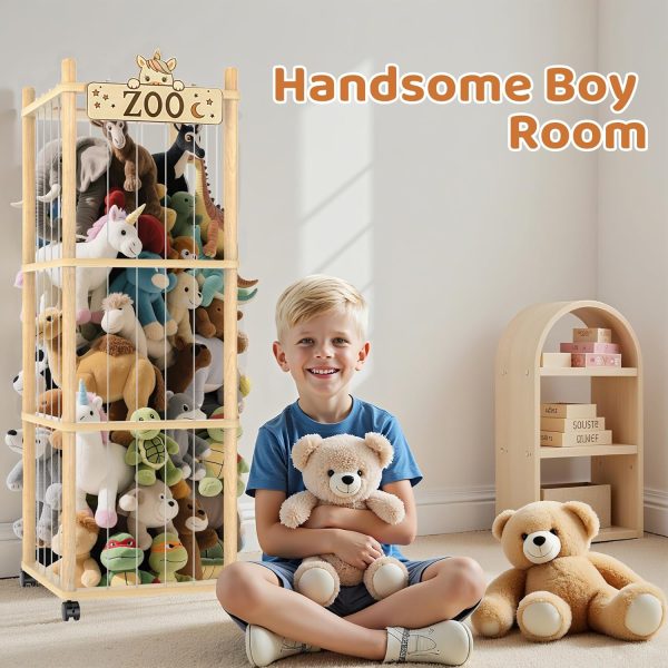 Vecxoty Wooden Stuffed Animal Storage Tower-4
