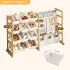 Kids Toy Organizer EXPERLAM Modern Pine Shelf-2