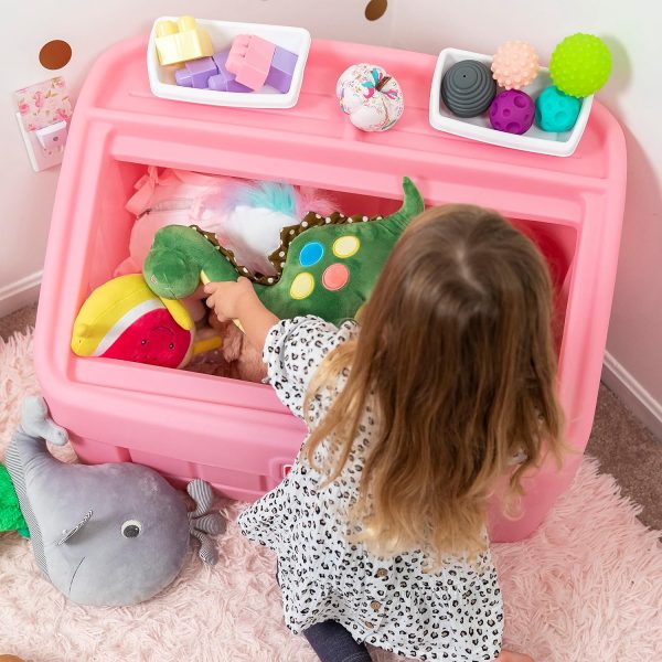 Step2 Toy Box Pink Plastic Organizer for Toddlers-3