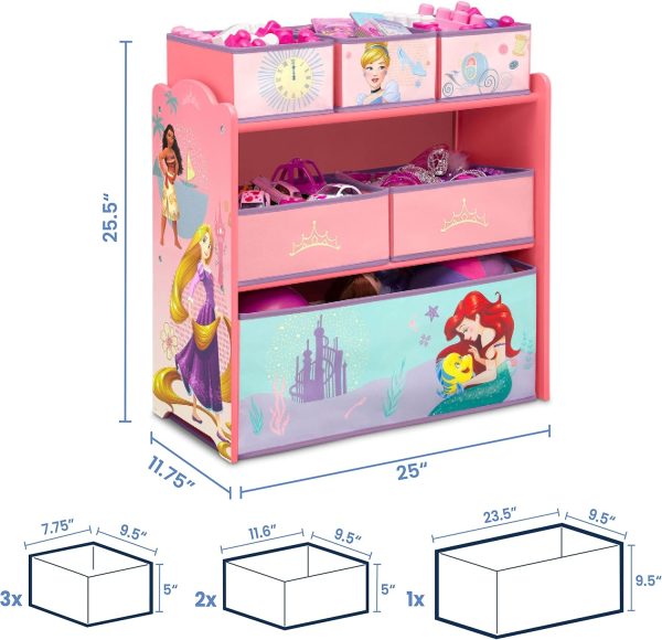 Disney Princess Toy Bin Organizer for Kids 3+-7