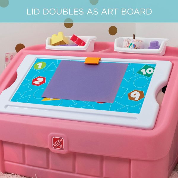 Step2 Toy Box Pink Plastic Organizer for Toddlers-4
