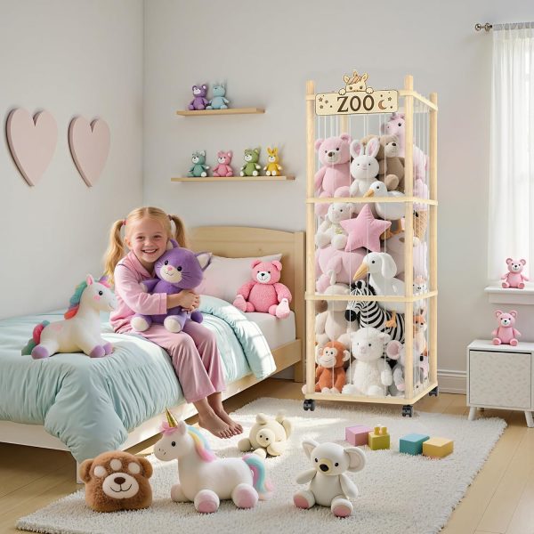 Vecxoty Wooden Stuffed Animal Storage Tower-1