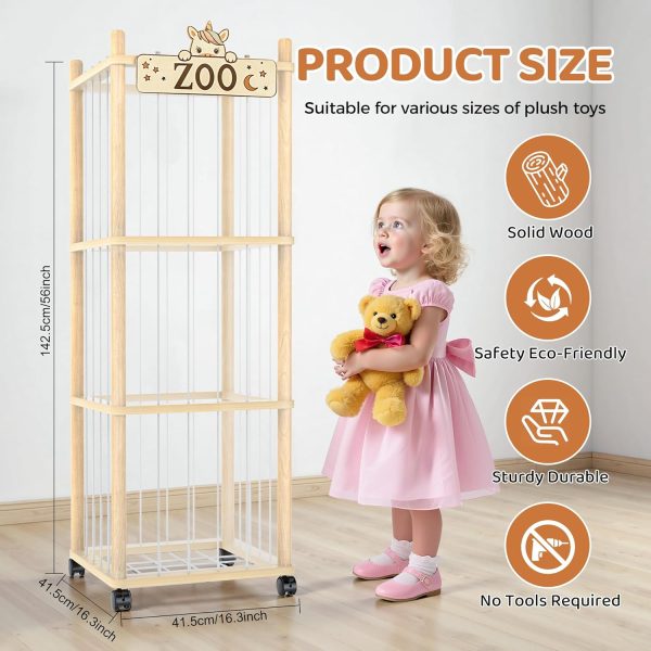 Vecxoty Wooden Stuffed Animal Storage Tower-7