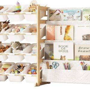 Kids Toy Organizer EXPERLAM Modern Pine Shelf-0