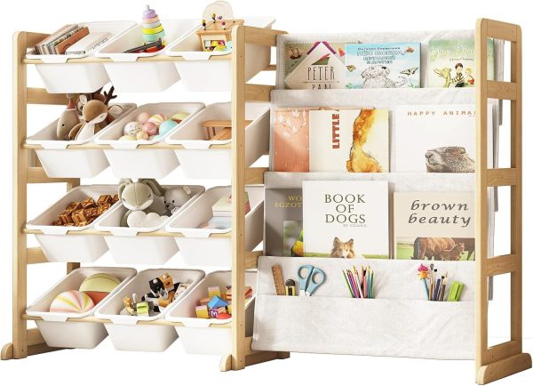 Kids Toy Organizer EXPERLAM Modern Pine Shelf-0