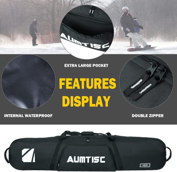 AUMTISC Snowboard Bags 65" Black Unpadded-3