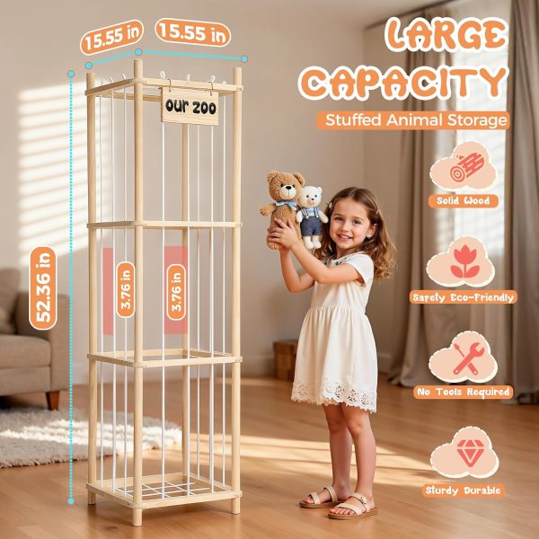 Stuffed Animal Storage LAMU Wooden Organizer Kids-1