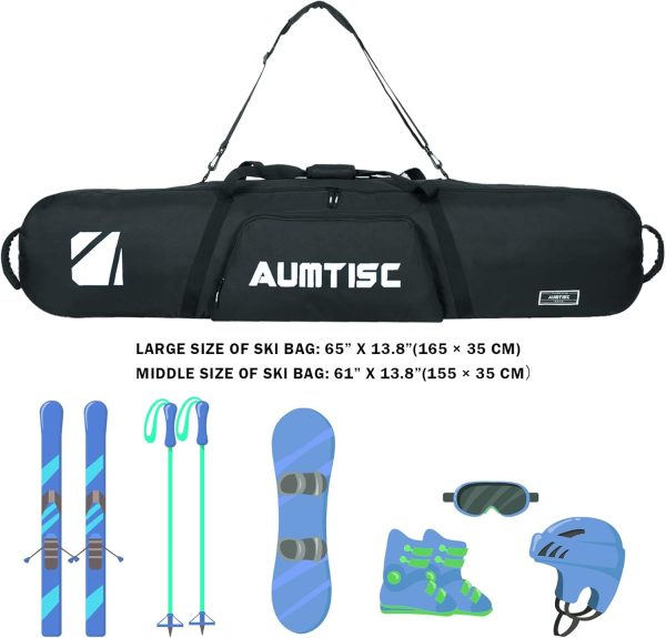 AUMTISC Snowboard Bags 65" Black Unpadded-1