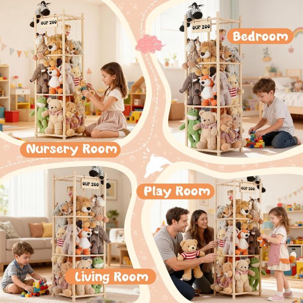 Stuffed Animal Storage LAMU Wooden Organizer Kids-3