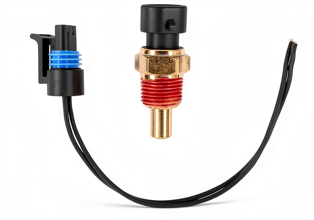 Installing MOTOKU Coolant Temperature Sensor 15326386 Modern Engine Regulator on a garage workbench
