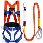 Safety Harness TRSMIMA Full Body Roofing Harness with Shock Lanyard-0