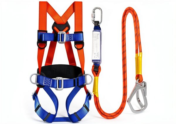 Safety Harness TRSMIMA Full Body Roofing Harness with Shock Lanyard-0