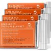Emergency Mylar Thermal Blanket QIO CHUANG 4-Pack Orange 84x55in-0