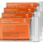 Emergency Mylar Thermal Blanket QIO CHUANG 4-Pack Orange 84x55in-0