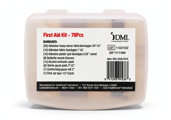 First Aid Kit 76-Piece Portable Water-Resistant Case by HealthSmart-1