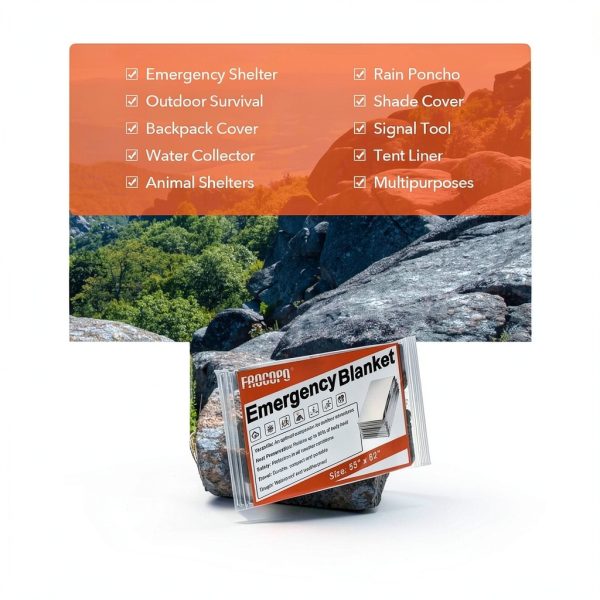6 Pack Emergency Mylar Blanket, Emergency Blanket Space Blanket Survival Rescue Insulating Reflective foil kit Outdoors Hiking Camping Blanket Perfect for Outdoors, Hiking, Camping Survival-2