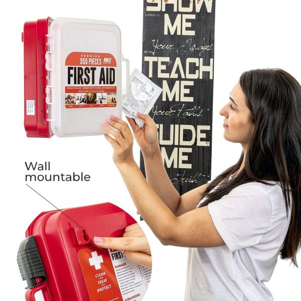 First Aid Kit M2 BASICS 350 Piece Emergency Dual Layer Hard Case OSHA-2
