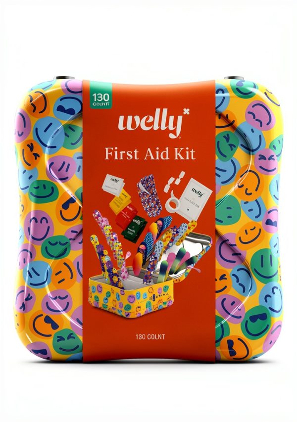 Welly First Aid Kit - Waterproof Bandages, Tape, Ibuprofen - 130 Count-0