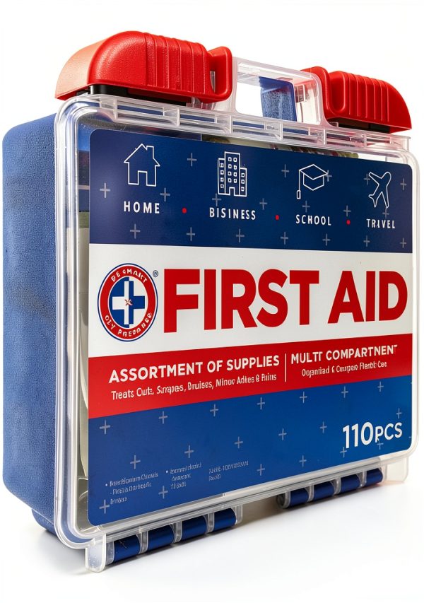 First Aid Kit 110 pc by Be Smart Get Prepared Case with 100 Items-6